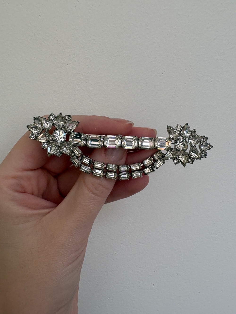 Long Rhinestone Brooch